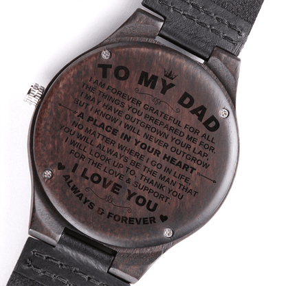 To My Dad - Premium Engraved Wood Watch - SS484V2