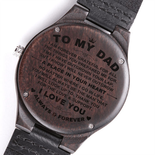 To My Dad - Premium Engraved Wood Watch - SS484V2