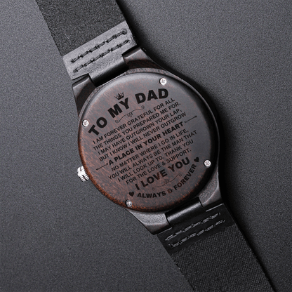 To My Dad - Premium Engraved Wood Watch - SS484V2